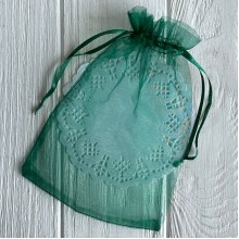 Органзовый мешочек, 13х18 см, темно-зеленый, упаковка 100 шт.