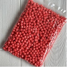 Намистина гранована кубовидна, 10 мм, рожево-персикова, упаковка 500 г