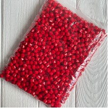 Намистина гранована кубовидна, 10 мм, червона, упаковка 500 г