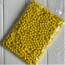 Намистина гранована кубовидна, 10 мм, жовта, упаковка 500 г