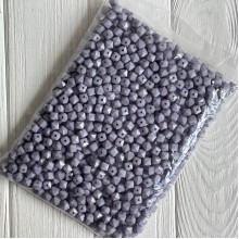 Намистина гранована кубовидна, 10 мм, сіра, упаковка 500 г