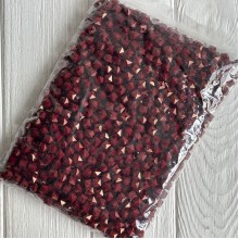 Намистина гранована кубовидна, 10 мм, бордова, упаковка 500 г