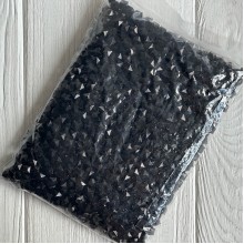 Намистина гранована кубовидна, 10 мм, чорна, упаковка 500 г