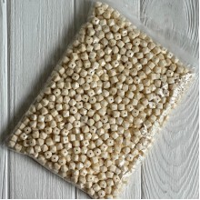 Намистина гранована кубовидна, 10 мм, молочна, упаковка 500 г