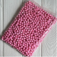 Намистина гранована кубовидна, 10 мм, рожева, упаковка 500 г