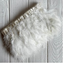 Тесьма с лебединых перьев, 15 см, айвори, рулон 2 м