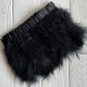 Тесьма с лебединых перьев, 15 см, черная, рулон 2 м