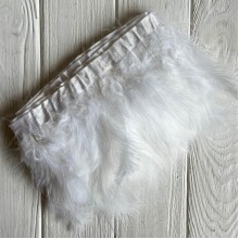 Тесьма с лебединых перьев, 15 см, белая, рулон 2 м