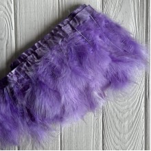 Тесьма с лебединых перьев, 15 см, лиловая, рулон 2 м