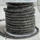 Стразовый шнур, 4,5 мм, графитовый, рулон 10 м