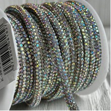 Стразовый шнур, 4,5 мм, перламутровый, рулон 10 м