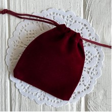 Бархатный мешочек, 7х9 см, бордовый, упаковка 50 шт.
