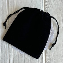Бархатный мешочек, 10х12 см, черный, упаковка 50 шт.