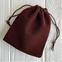 Бархатный мешочек, 10х12 см, шоколадный, упаковка 50 шт.