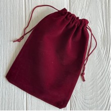 Бархатный мешочек, 13х18 см, бордовый, упаковка 50 шт.
