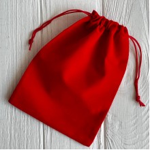 Бархатный мешочек, 13х18 см, красный, упаковка 50 шт.