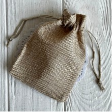 Мешочек с мешковины, 10х14 см, бежевый, упаковка 50 шт. 