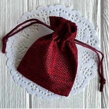 Мешочек с мешковины, 7х9 см, бордовый, упаковка 50 шт. 