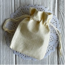 Мешочек с мешковины, 7х9 см, молочный, упаковка 50 шт. 