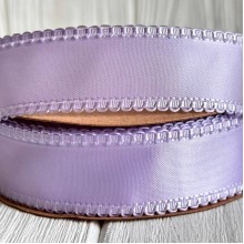 Атлас двусторонний с кантом, 2,5 см, лиловый, рулон 18,5 м