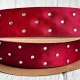 Атлас зі стразами, 2,5 см, бургунді, рулон 18,5 м