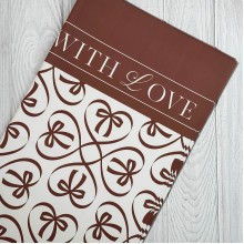 Пленка плотная с принтом (J00402), 57х57 см, шоколадный, упаковка 20 шт.