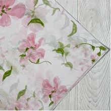 Бумага тишью с цветочным принтом (J00395), 50х68 см, светло-розовый, упаковка 20 шт.