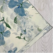 Бумага тишью с цветочным принтом (J00395), 50х68 см, голубой, упаковка 20 шт.