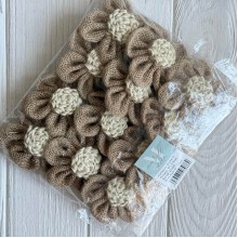 Цветы с мешковины (D19475), 7,5 см, натуральный, упаковка 12 шт.