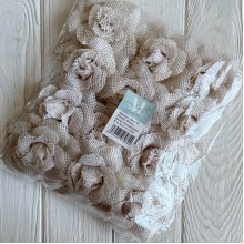 Цветы с мешковины (D30195), 10 см, белый, упаковка 12 шт.