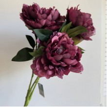 Букет пионов (С30482), 50 см, баклажановый, шт.