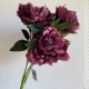Букет пионов (С30482), 50 см, баклажановый, шт.