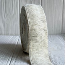 Лента-мешковина (бахрома), 4 см, белый, рулон 10 м