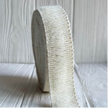 Лента-мешковина (бахрома), 3 см, белый, рулон 10 м