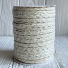 Тесьма-мешковина (косичка), 0,8 см, белая, рулон 50 м