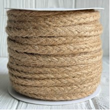 Тесьма-мешковина (косичка), 1 см, натуральная, рулон 50 м