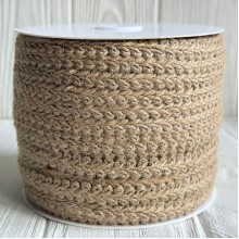 Тесьма-мешковина (завиток), 1,1 см, натуральная, рулон 50 м