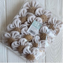 Цветы с мешковины (D19475), 7,5 см, белый, упаковка 12 шт.