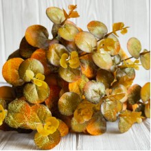 Ветка эвкалипта (С30543), 46 см, оливково-оранжевая, шт.