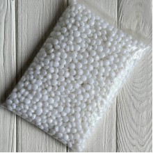 Бусина акриловая перламутровая таблеточка (С11821), 10 мм, белая, упаковка 500 г