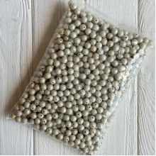 Бусина акриловая перламутровая круглая (С11801), 10 мм, светло-серая, упаковка 500 г