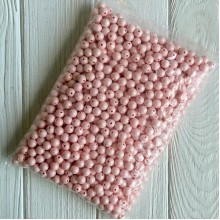 Бусина акриловая перламутровая круглая (С11801), 10 мм, светло-розовая, упаковка 500 г