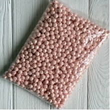 Бусина акриловая перламутровая граненый круг (С11811), 10 мм, светло-розовая, упаковка 500 г