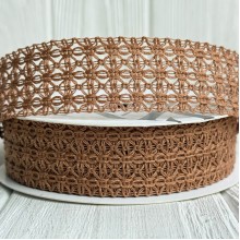 Лента вязаная D30320, 2,5 см, капучино, рулон 11,5 м