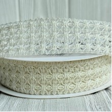 Лента вязаная D30320, 2,5 см, молочная, рулон 11,5 м