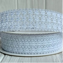 Лента вязаная D30320, 2,5 см, белая, рулон 11,5 м