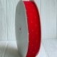 Лента велюр со стразами, 3,8 см, красная, рулон 45 м