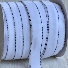 Лента велюр с кантом, 2,5 см, белая, рулон 45 м