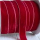 Стрічка велюр з кантом, 2,5 см, червона, рулон 45 м
