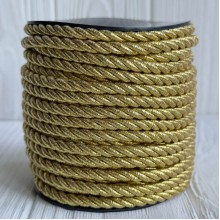 Шнур декоративный (D30313), 5 мм, насыщенное золото, рулон 23 м